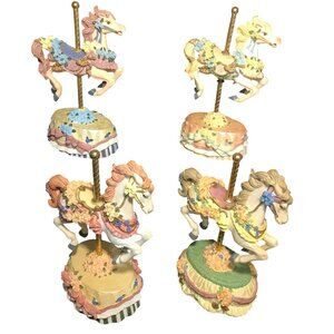 Heritage House Melodies County Fair Carousel Horse Figurines Set of 4